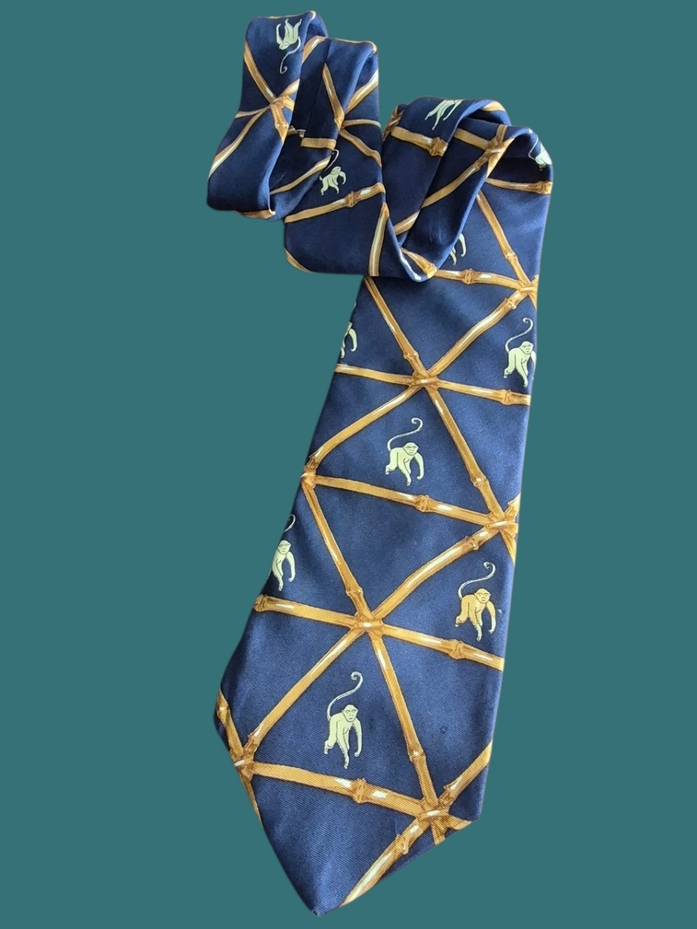 Vintage Tie Bamboo And Monkey Theme